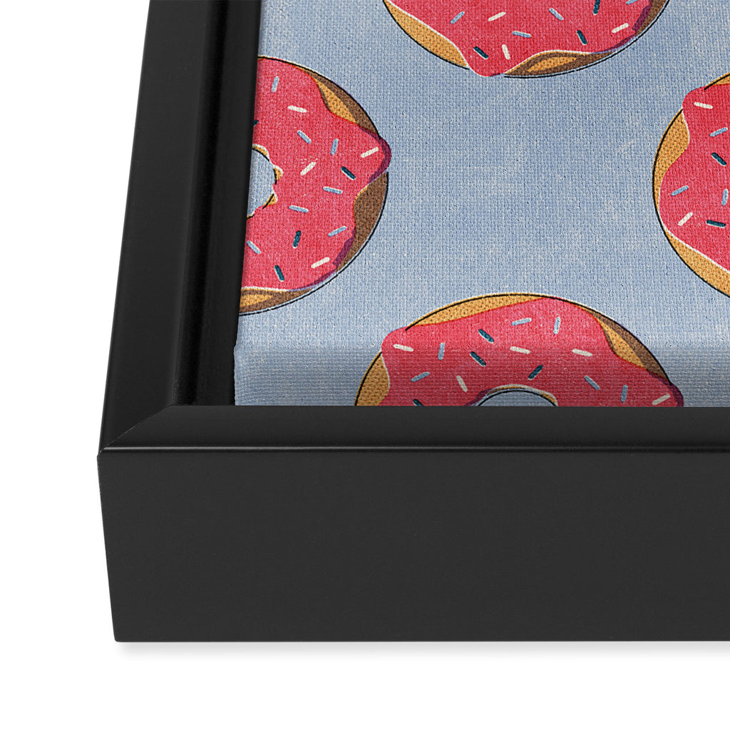 FAST FOOD / Donut - pattern Framed Canvas Print Gallery Image 3