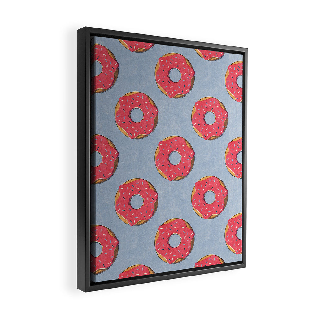 FAST FOOD / Donut - pattern Framed Canvas Print Gallery Image 2