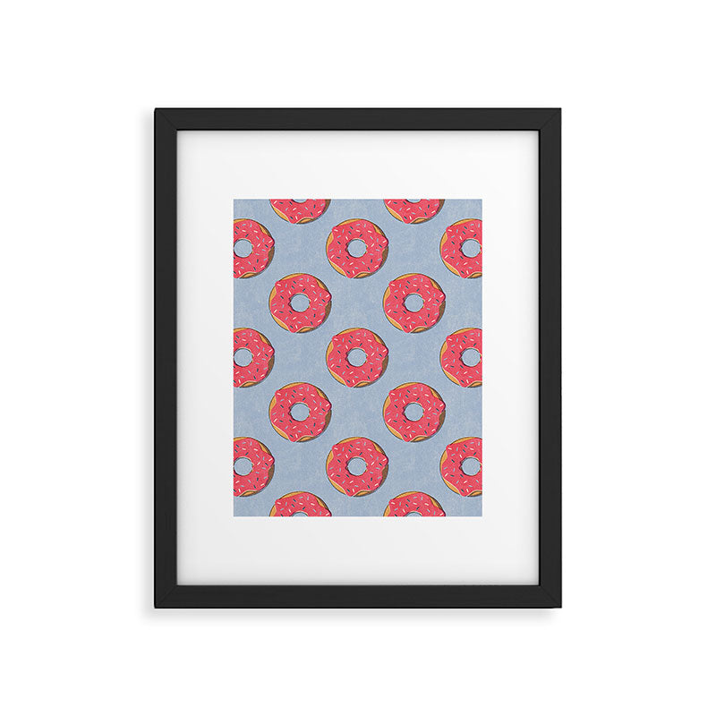 FAST FOOD / Donut - pattern Framed Art Print Gallery Image 5