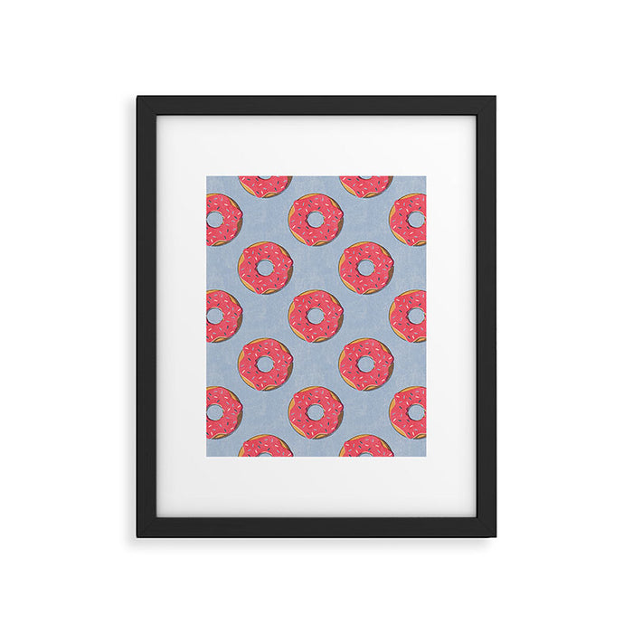 FAST FOOD / Donut - pattern Framed Art Print Gallery Image 1