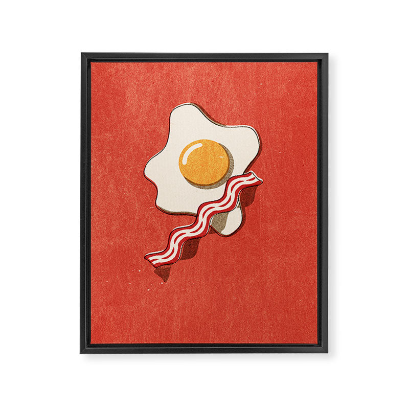 FAST FOOD / Egg and Bacon Framed Canvas Print Gallery Image 6