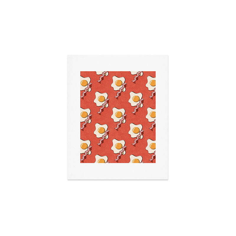 FAST FOOD / Egg and Bacon - pattern Art Print Gallery Image 1