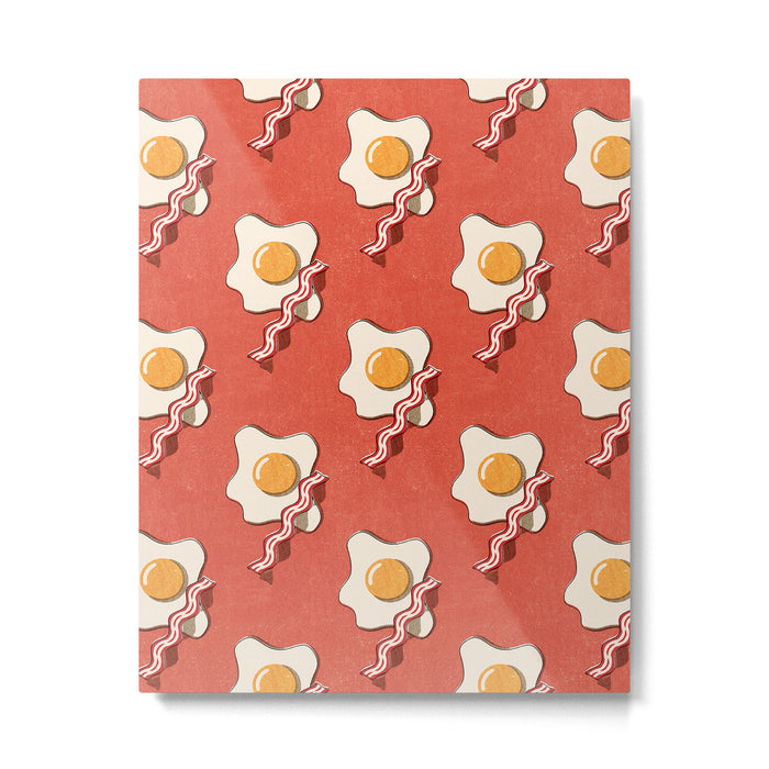 FAST FOOD / Egg and Bacon - pattern Metal Print Gallery Image 1