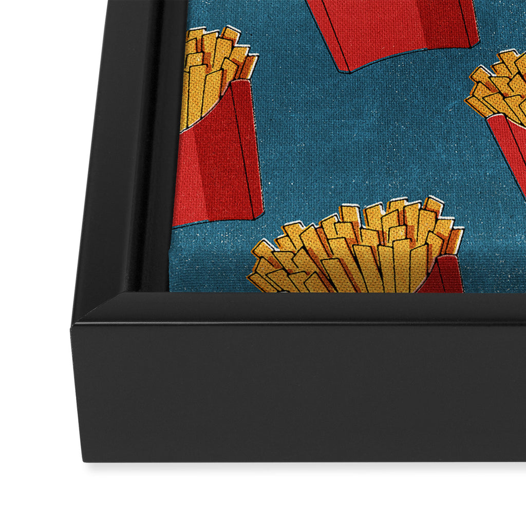 FAST FOOD / Fries - pattern Framed Canvas Print Gallery Image 3