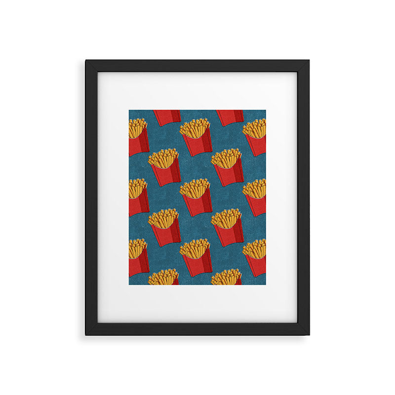 FAST FOOD / Fries - pattern Framed Art Print Gallery Image 5