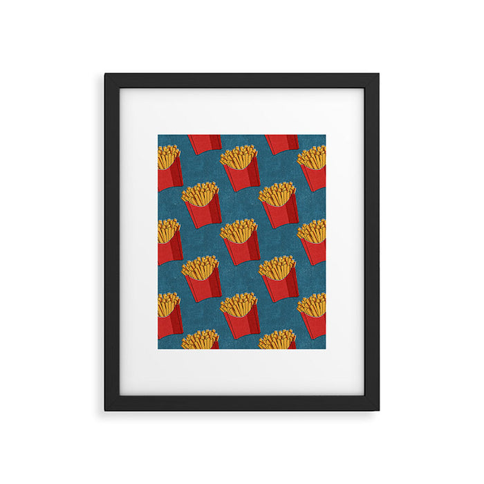 FAST FOOD / Fries - pattern Framed Art Print Gallery Image 1