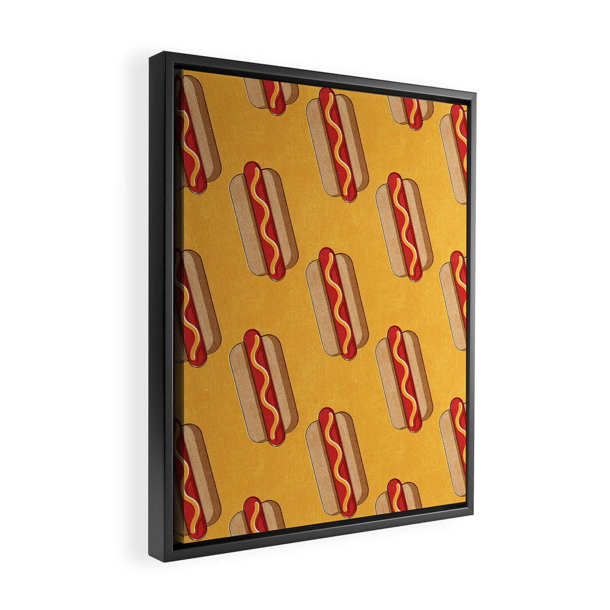 FAST FOOD / Hot Dog - pattern Framed Canvas Print Gallery Image 2