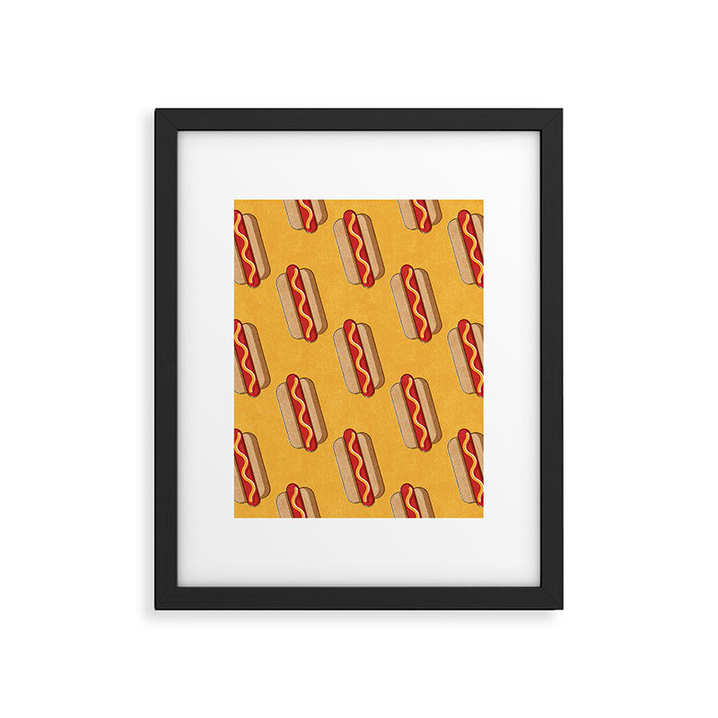 FAST FOOD / Hot Dog - pattern Framed Art Print Gallery Image 5