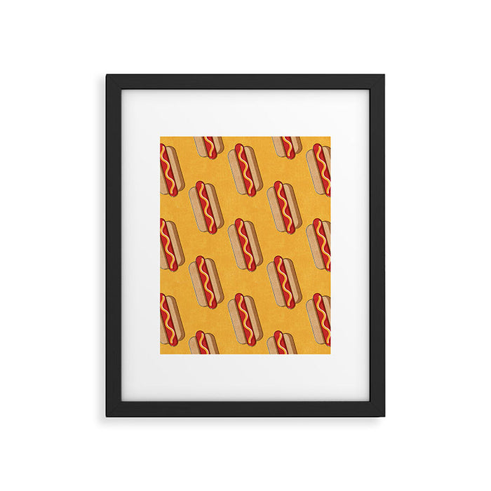FAST FOOD / Hot Dog - pattern Framed Art Print Gallery Image 1