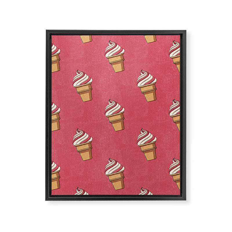 FAST FOOD / Ice Cream - pattern Framed Canvas Print Gallery Image 6