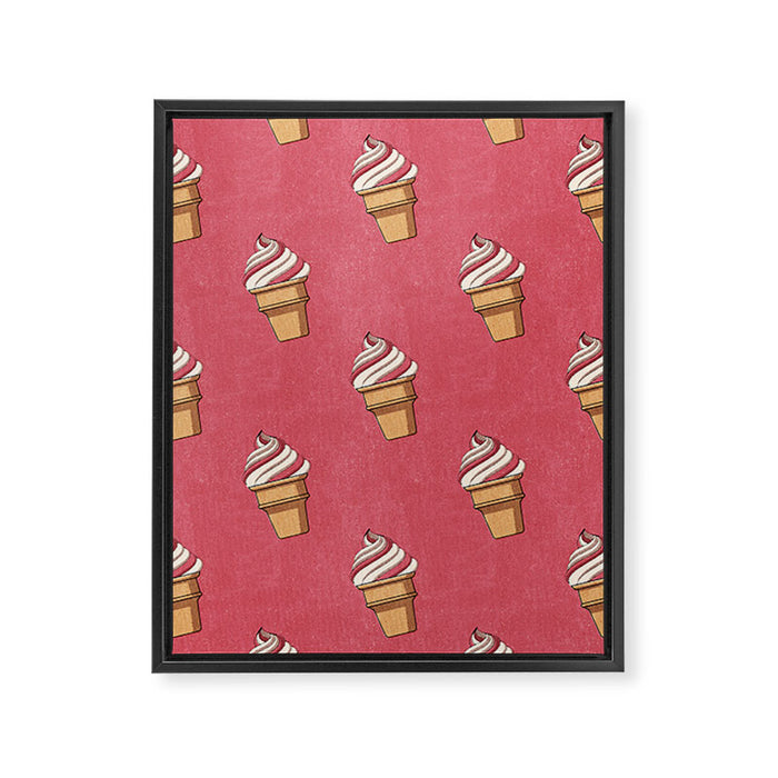 FAST FOOD / Ice Cream - pattern Framed Canvas Print Gallery Image 1