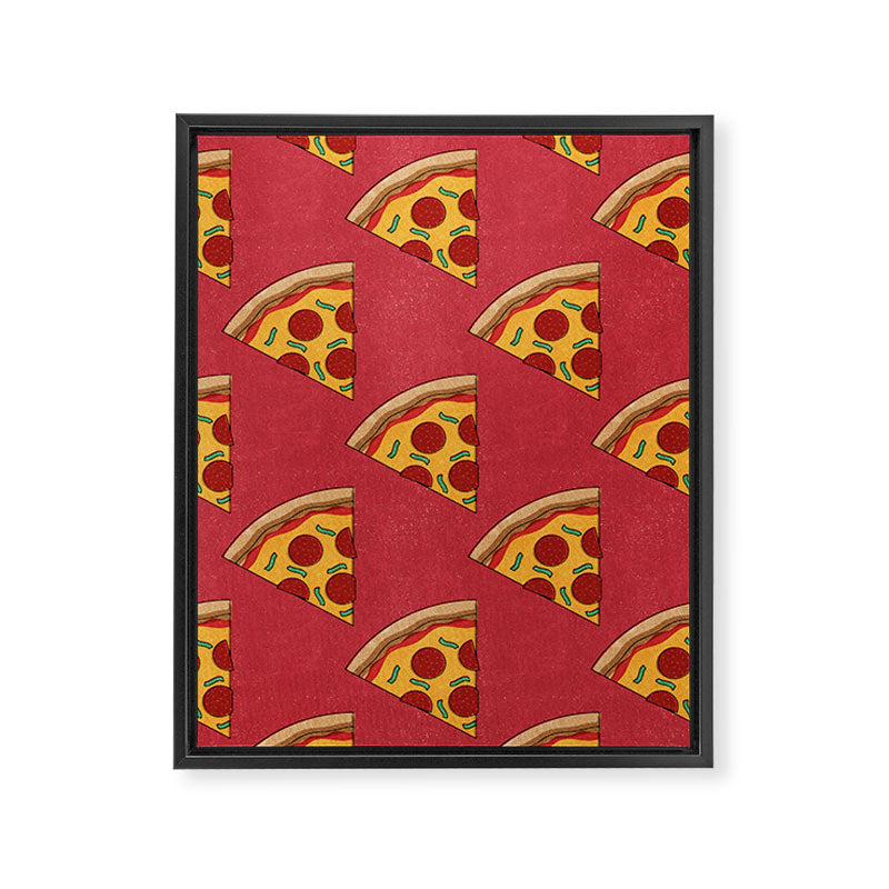 FAST FOOD / Pizza - pattern Framed Canvas Print Gallery Image 6