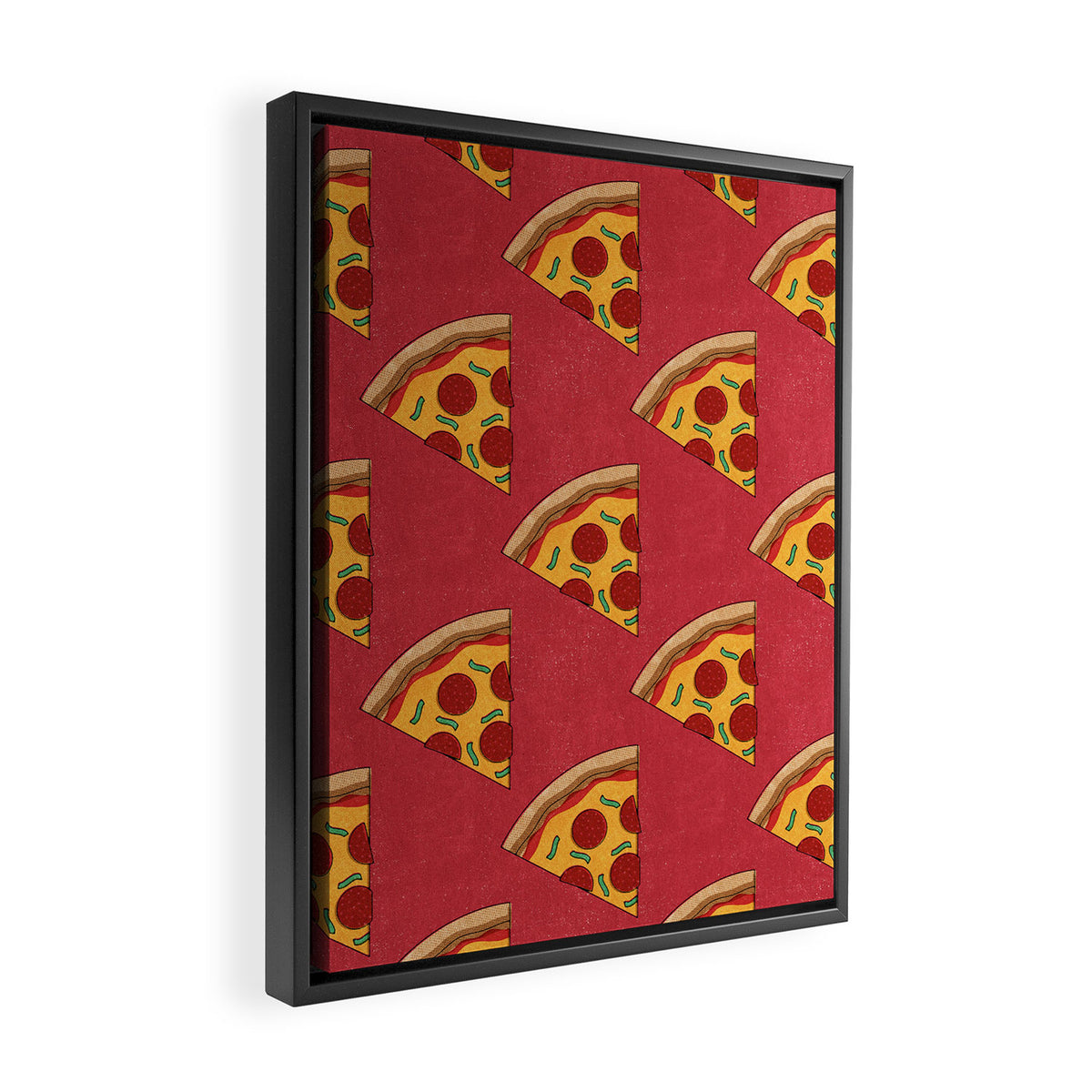 FAST FOOD / Pizza - pattern Framed Canvas Print Gallery Image 2