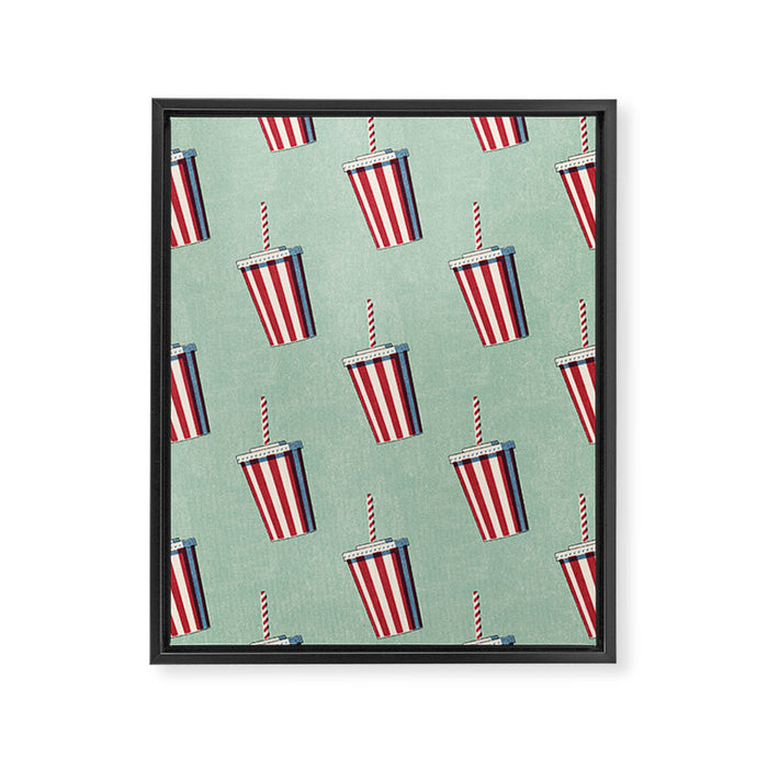 FAST FOOD / Softdrink - pattern Framed Canvas Print Gallery Image 1