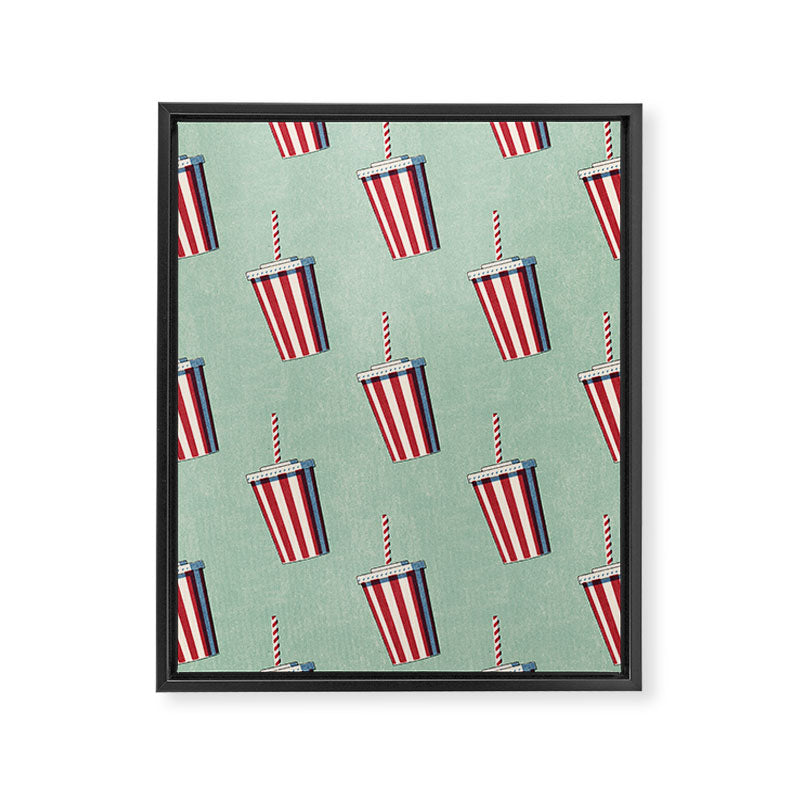 FAST FOOD / Softdrink - pattern Framed Canvas Print Gallery Image 6