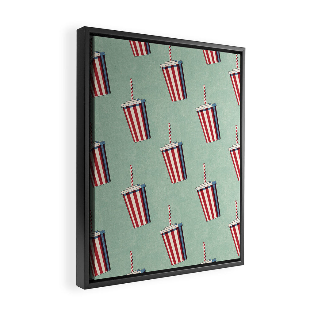 FAST FOOD / Softdrink - pattern Framed Canvas Print Gallery Image 2