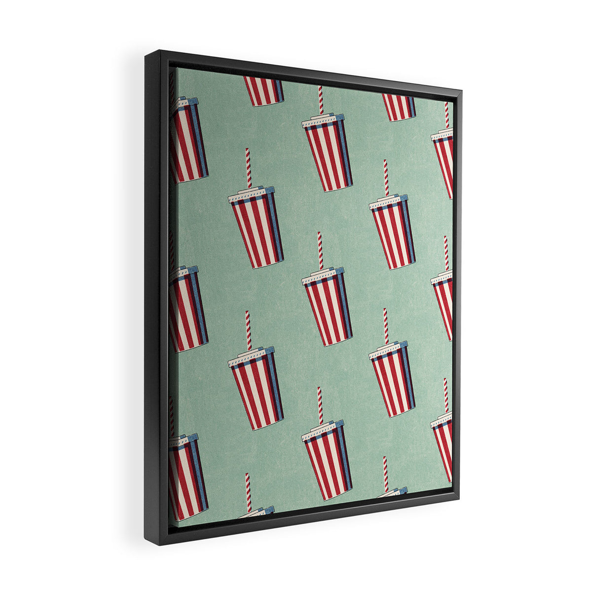 FAST FOOD / Softdrink - pattern Framed Canvas Print Gallery Image 2