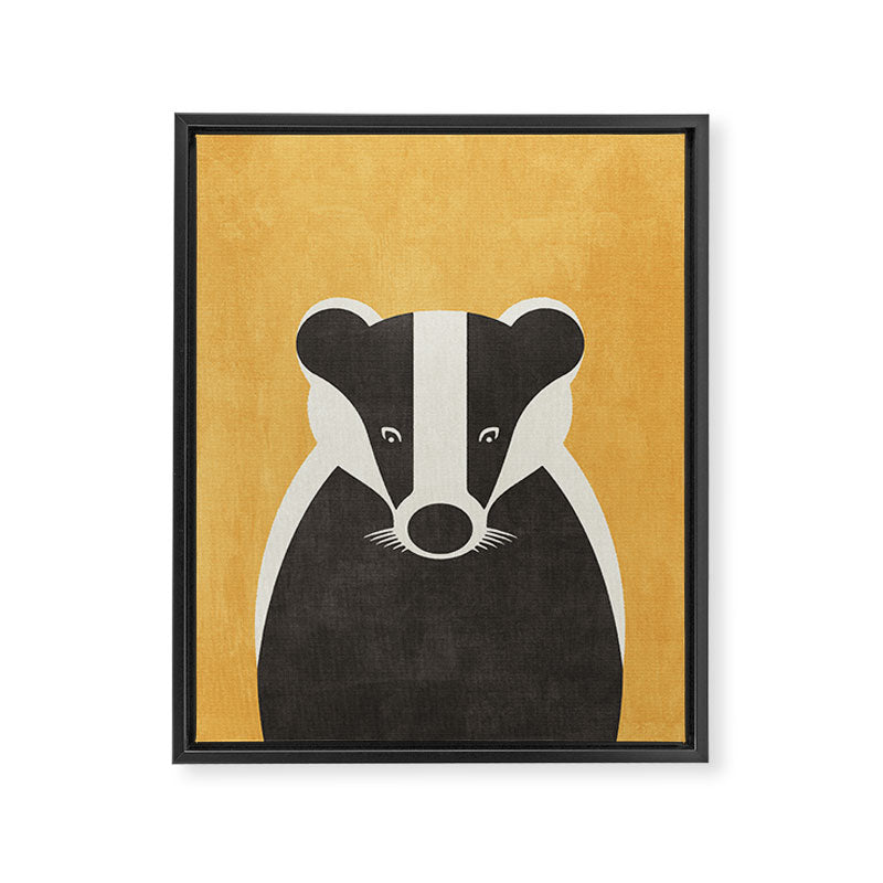 FAUNA / Badger Framed Canvas Print Gallery Image 6