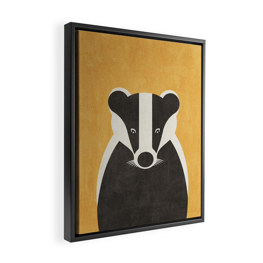 FAUNA / Badger Framed Canvas Print Gallery Image 2