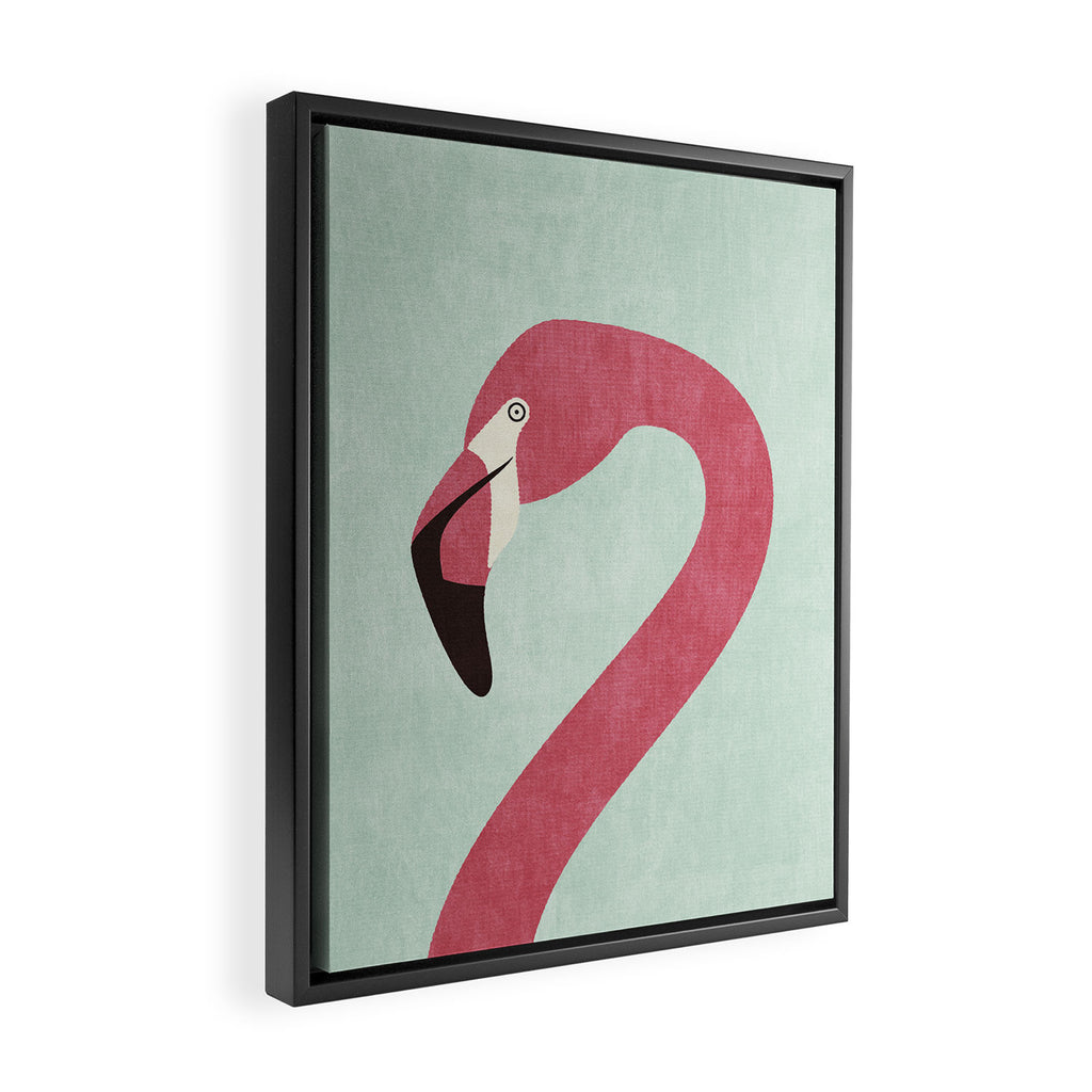 FAUNA / Flamingo Framed Canvas Print Gallery Image 2