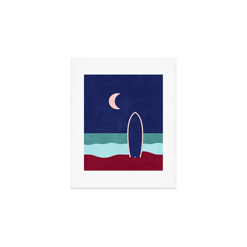 LANDSHAPES - Beach - night Art Print Gallery Image 1