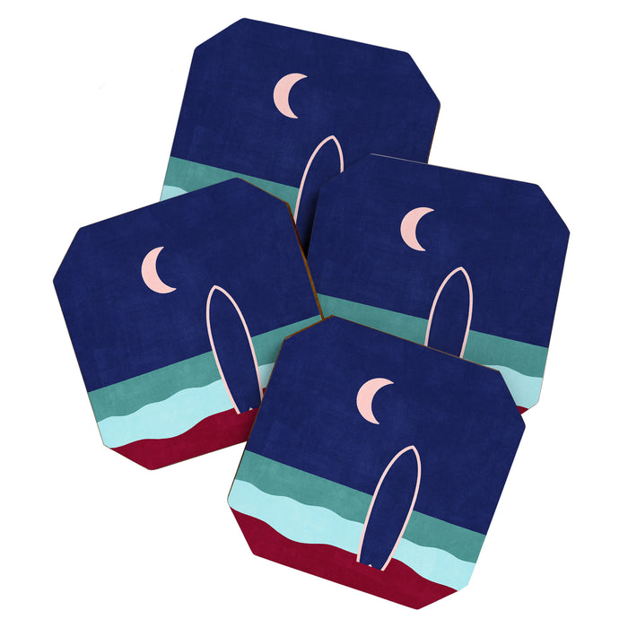 LANDSHAPES - Beach - night Coaster Gallery Image 1