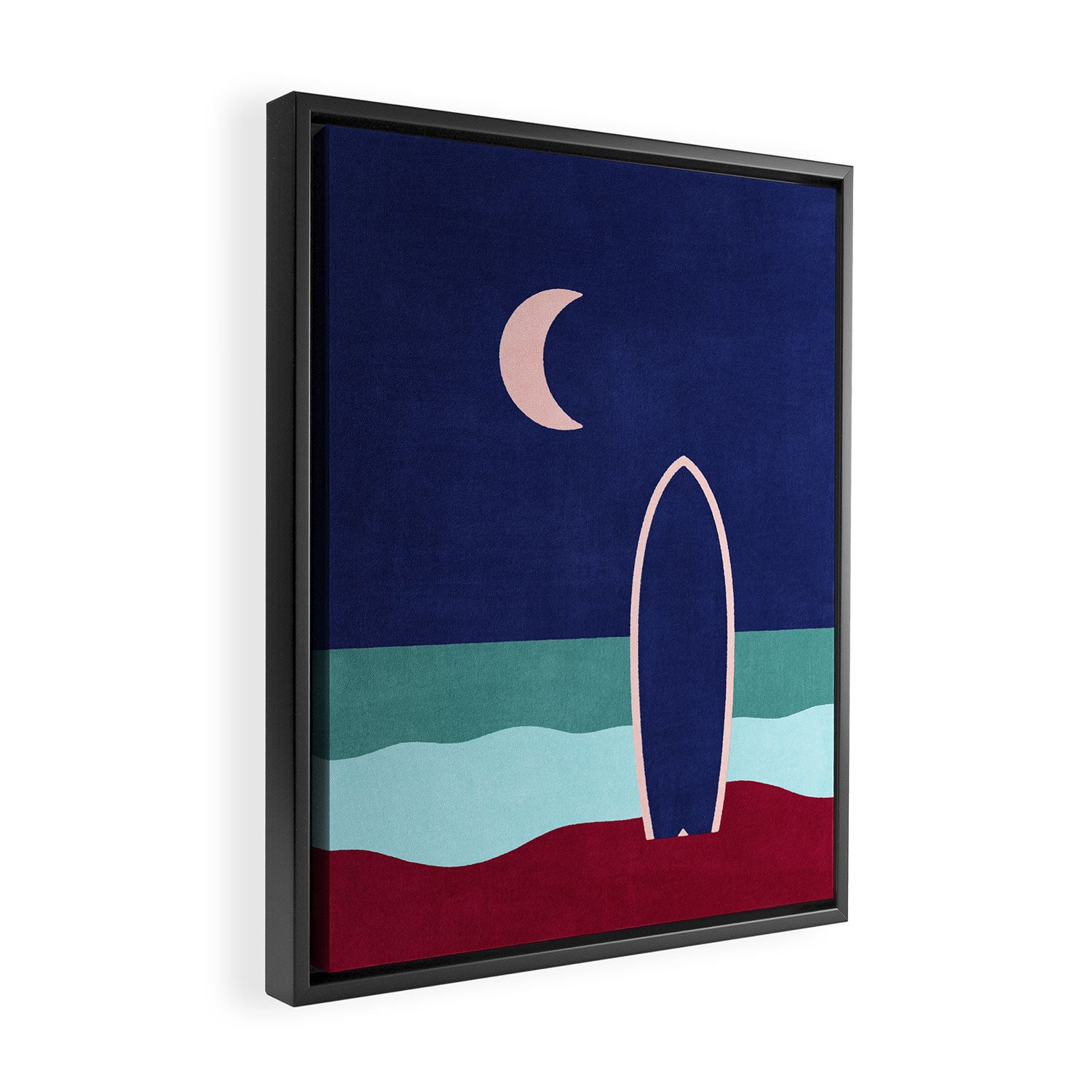 LANDSHAPES - Beach - night Framed Canvas Print Gallery Image 2