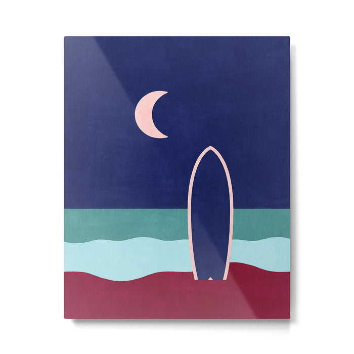 LANDSHAPES - Beach - night Metal Print Gallery Image 1