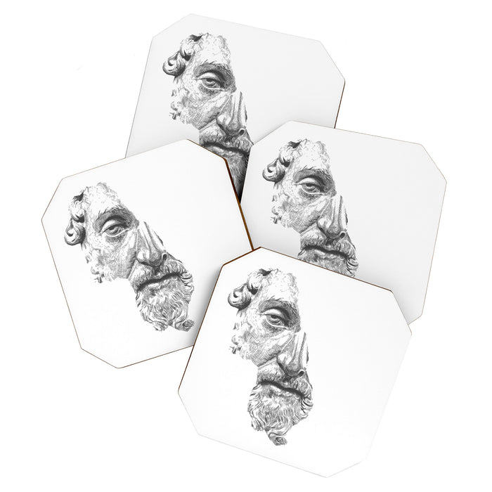 MARCUS AURELIUS ANTONINUS AUGUSTUS / black / white Coaster Gallery Image 1