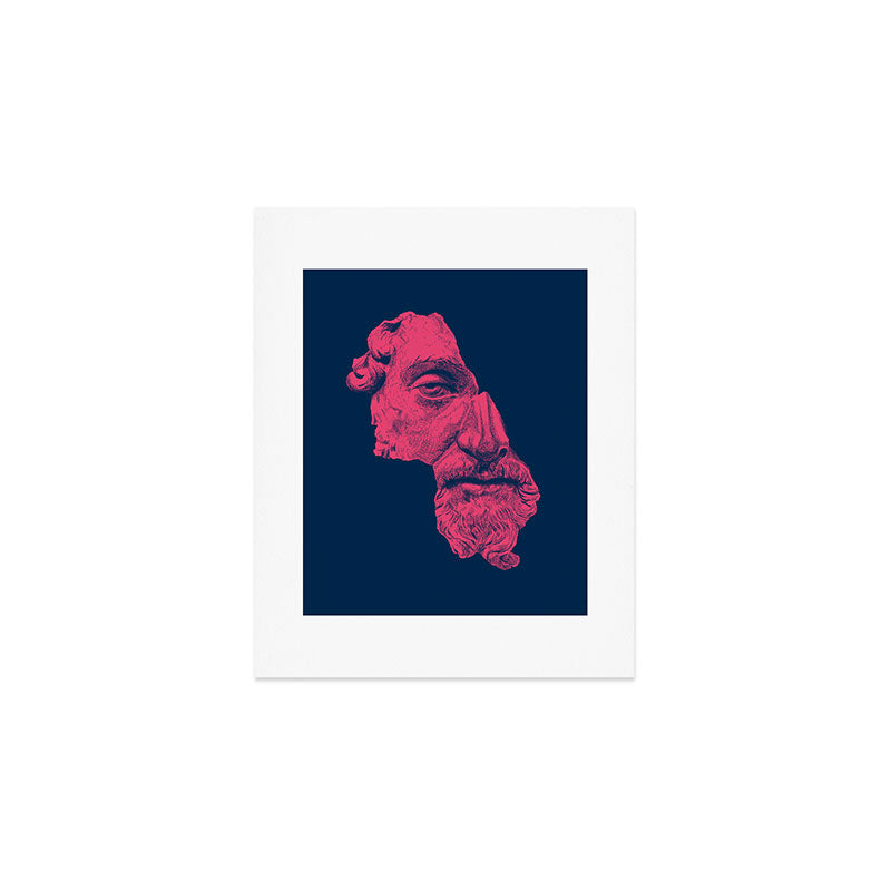 MARCUS AURELIUS ANTONINUS AUGUSTUS / prussian blue / vivid red Art Print Gallery Image 1