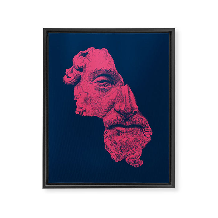 MARCUS AURELIUS ANTONINUS AUGUSTUS / prussian blue / vivid red Framed Canvas Print Gallery Image 1
