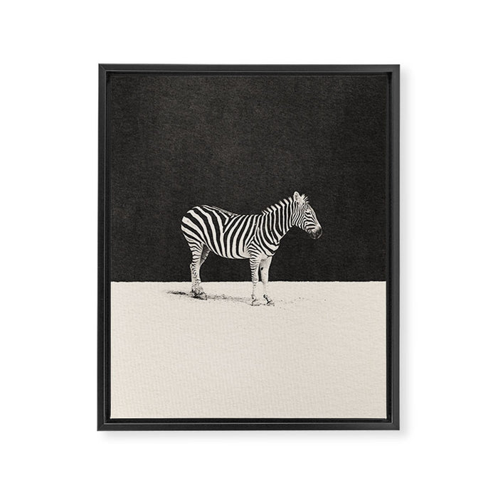 MINIMAL ANIMAL / Zebra Framed Canvas Print Gallery Image 1