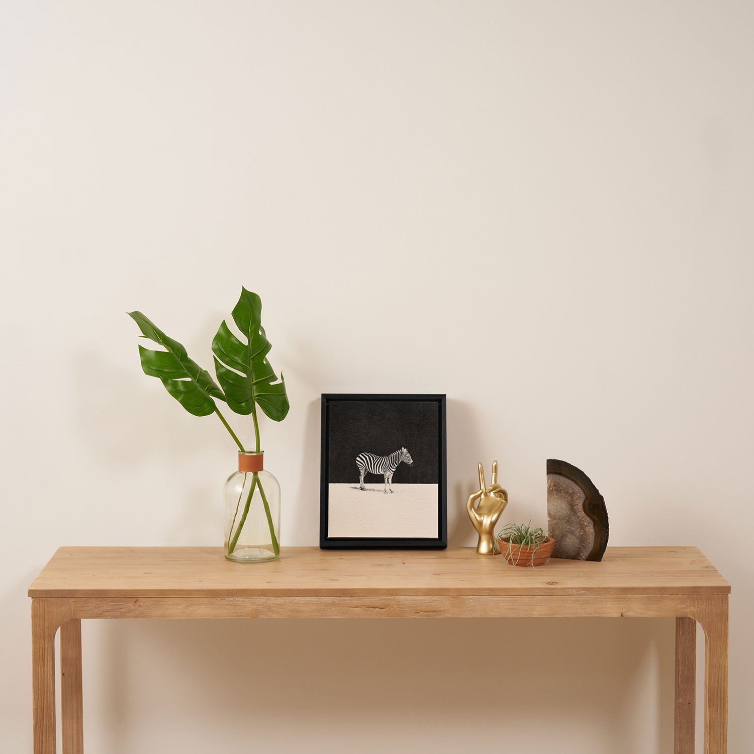 MINIMAL ANIMAL / Zebra Framed Canvas Print Gallery Image 4