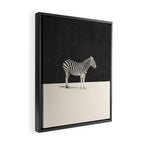 MINIMAL ANIMAL / Zebra Framed Canvas Print Gallery Image 2