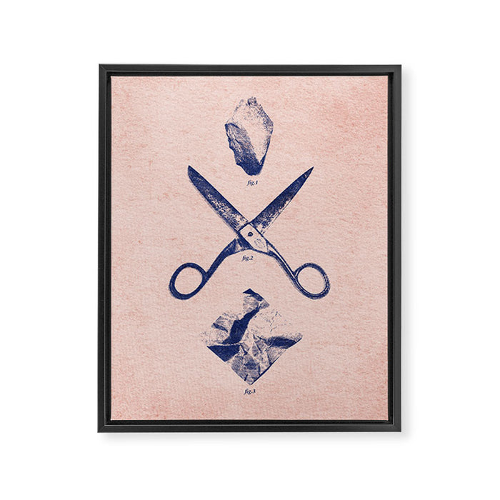 PLAY / Rock Scissors Paper Framed Canvas Print Gallery Image 1