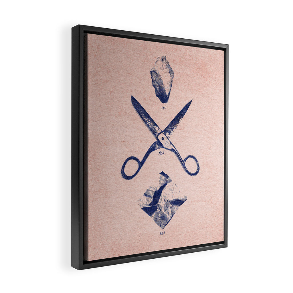 PLAY / Rock Scissors Paper Framed Canvas Print Gallery Image 2