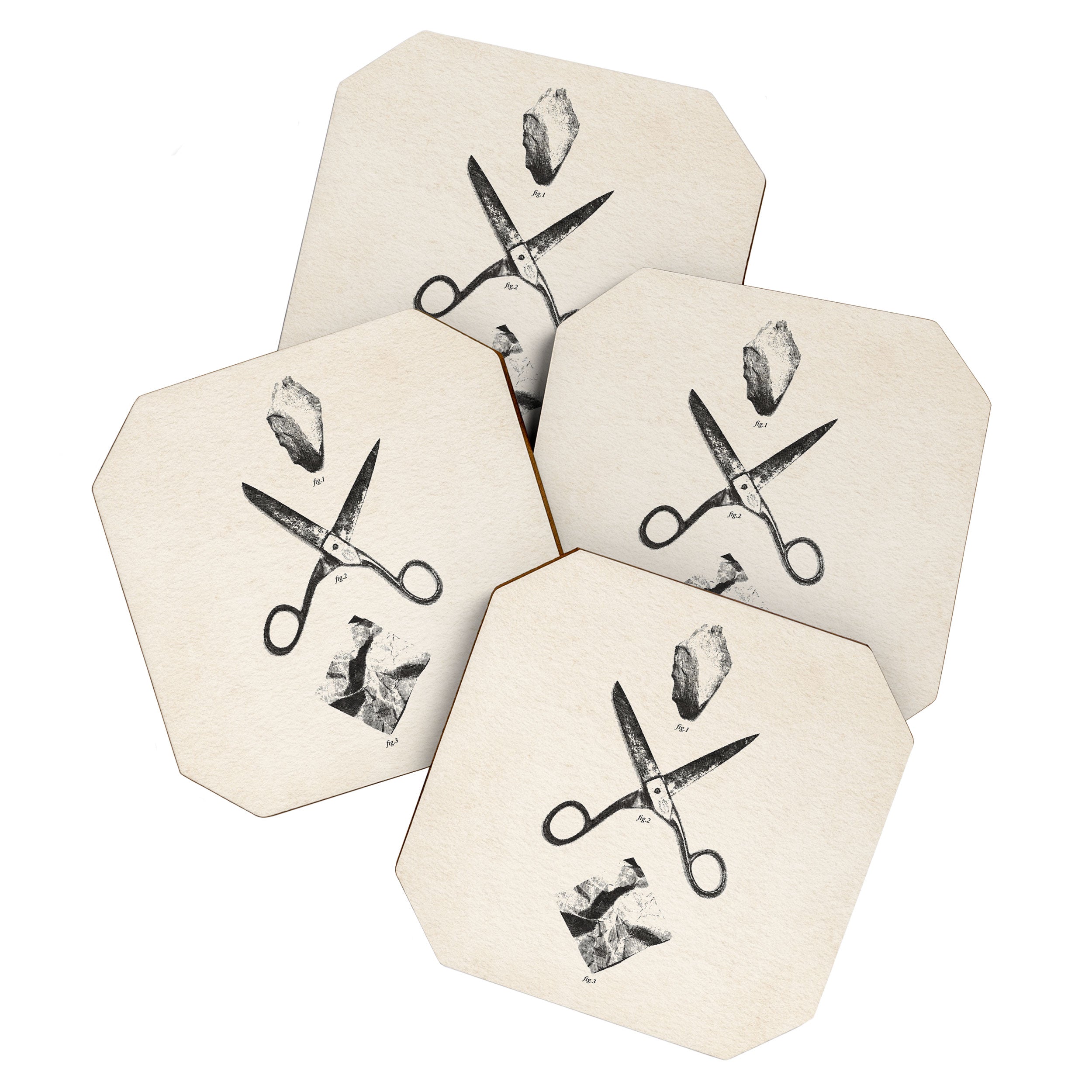 PLAY / Rock Scissors Paper - vintage Coaster Gallery Image 1
