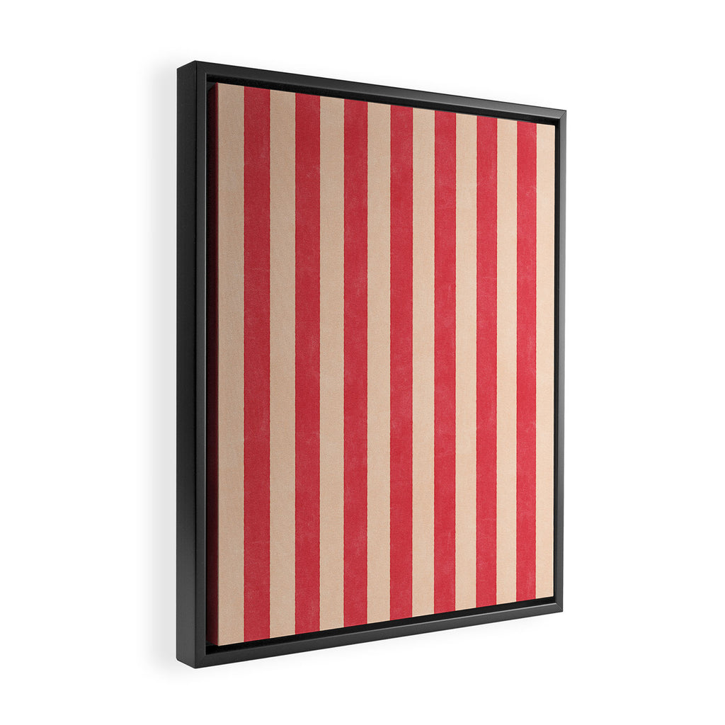 STRIPES 001 C - Strawberry Framed Canvas Print Gallery Image 2
