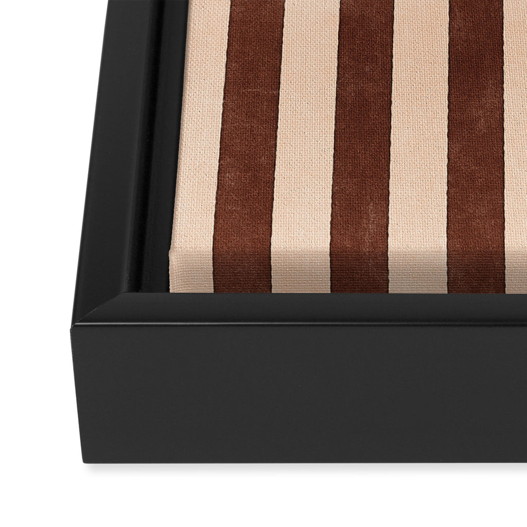 STRIPES 001 M - Cacao Framed Canvas Print Gallery Image 3