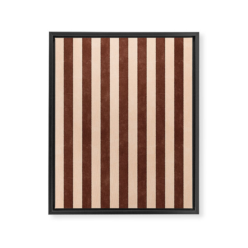 STRIPES 001 M - Cacao Framed Canvas Print Gallery Image 8