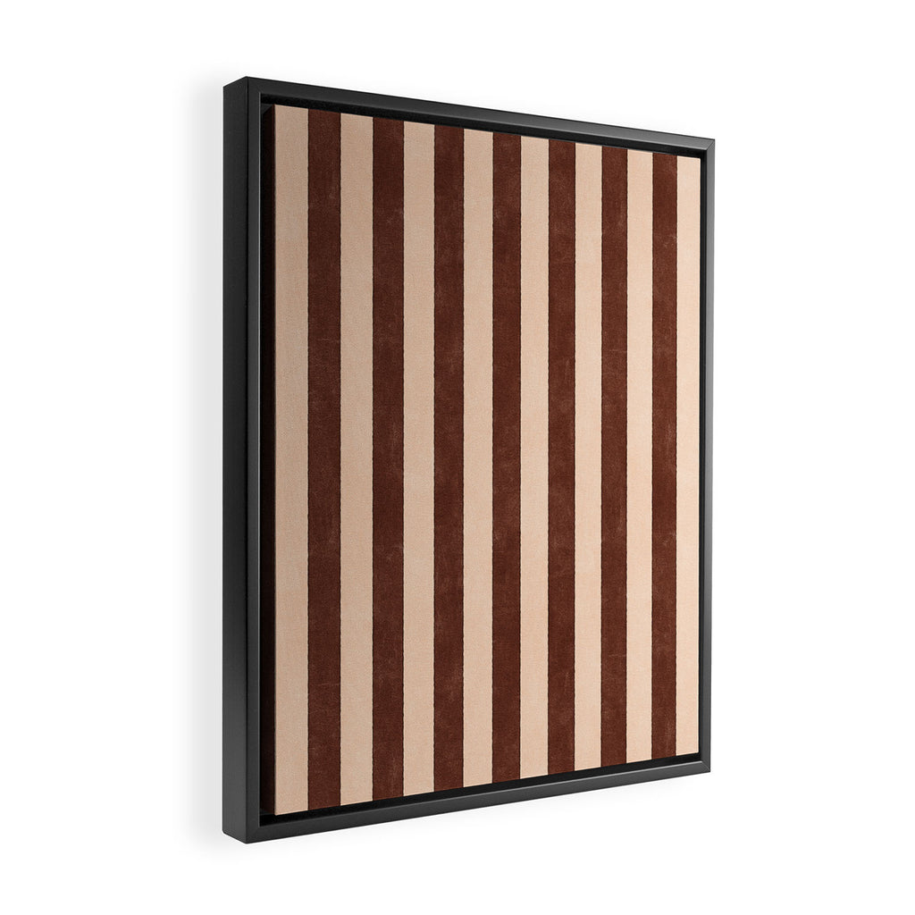STRIPES 001 M - Cacao Framed Canvas Print Gallery Image 2
