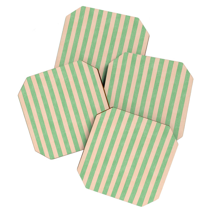 STRIPES 001 N - Lime Coaster Gallery Image 1