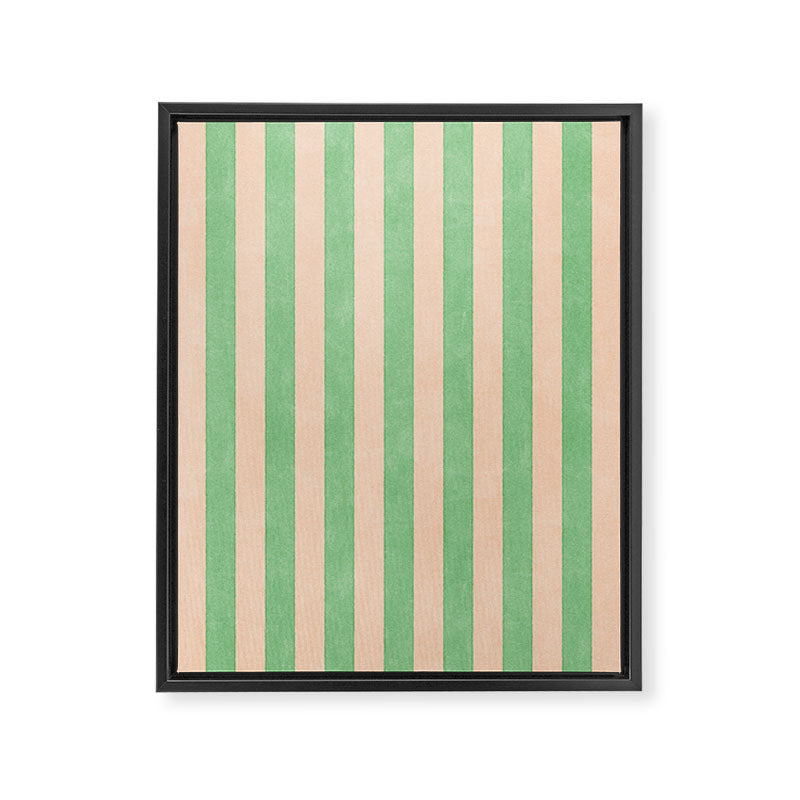STRIPES 001 N - Lime Framed Canvas Print Gallery Image 8