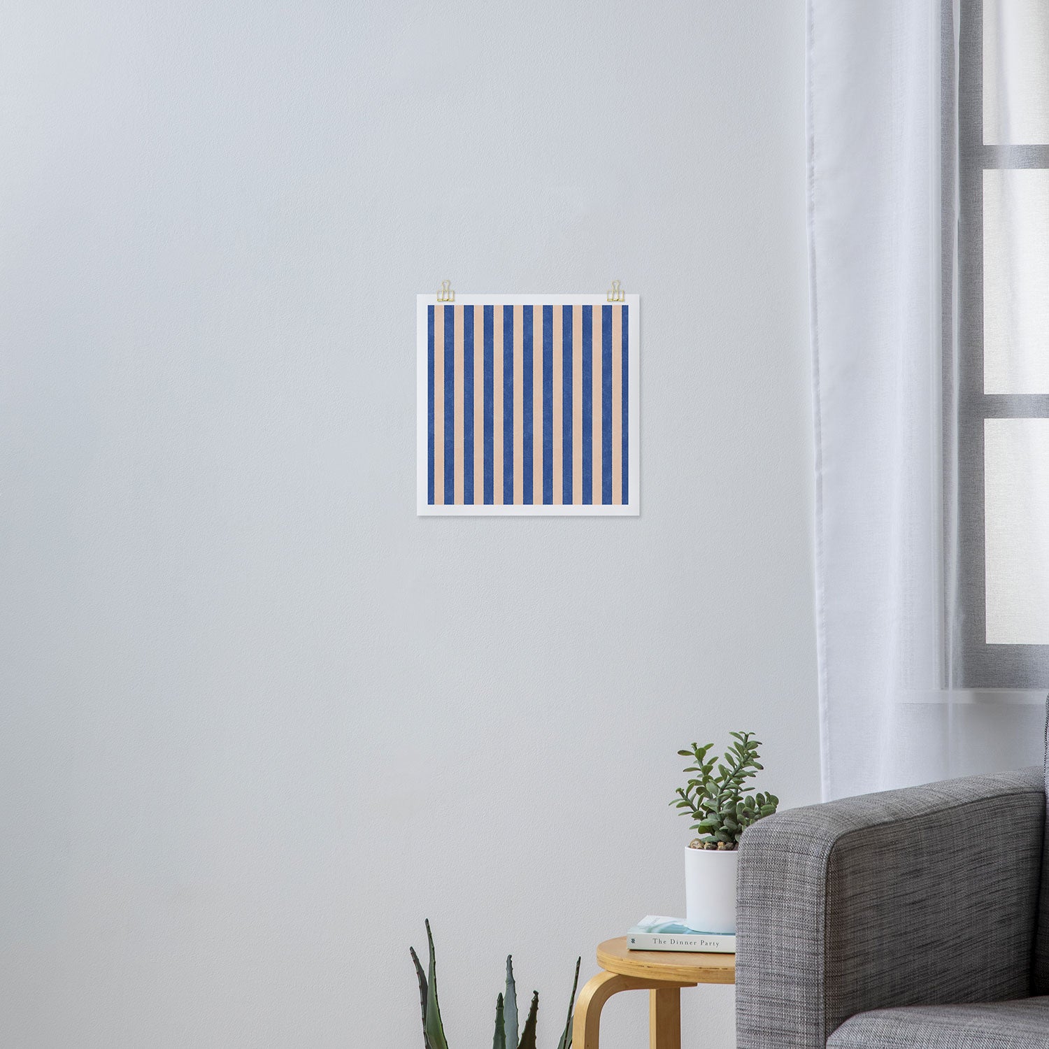 STRIPES 001 O - Sapphire Art Print Gallery Image 3