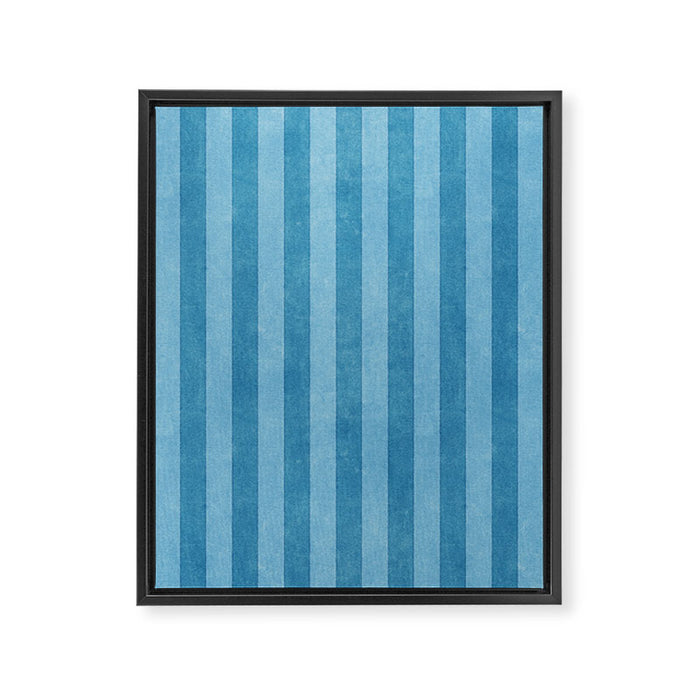STRIPES - 004 - blue Framed Canvas Print Gallery Image 1