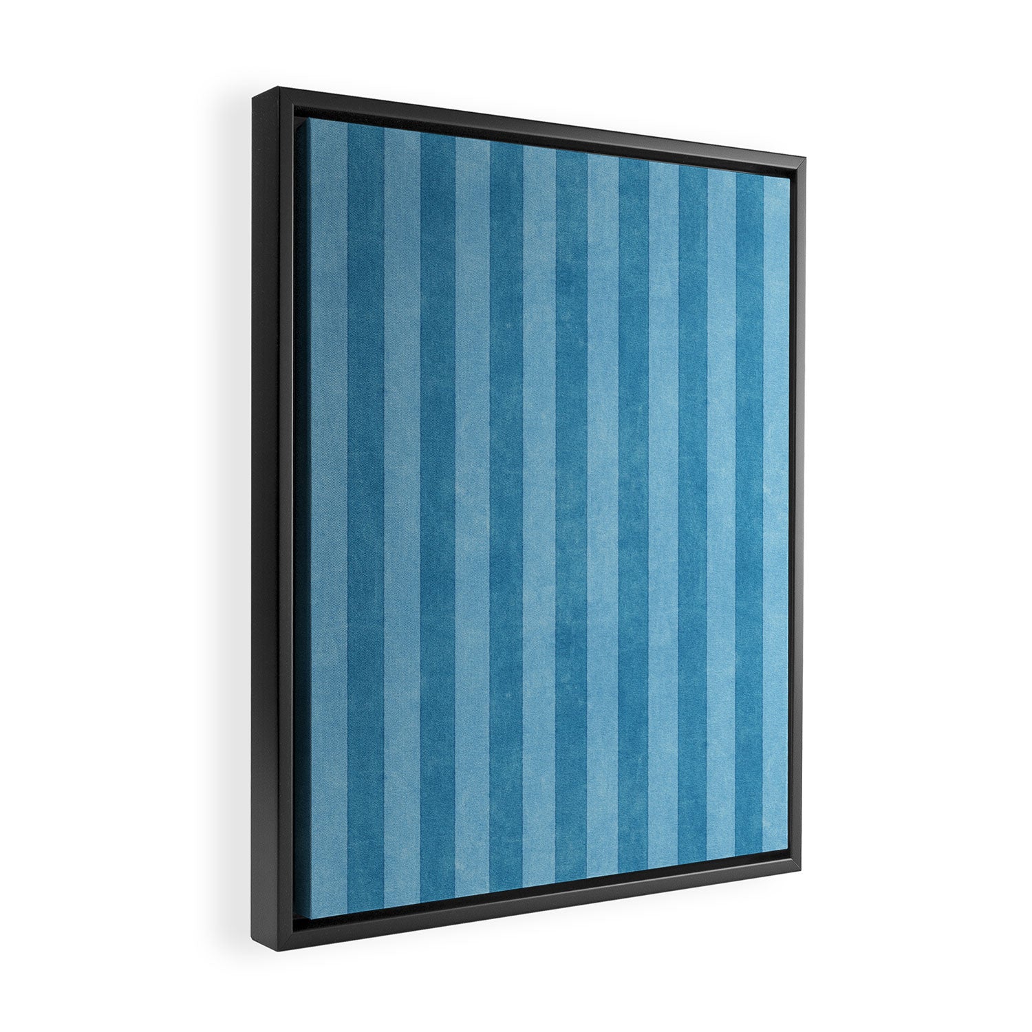 STRIPES - 004 - blue Framed Canvas Print Gallery Image 2
