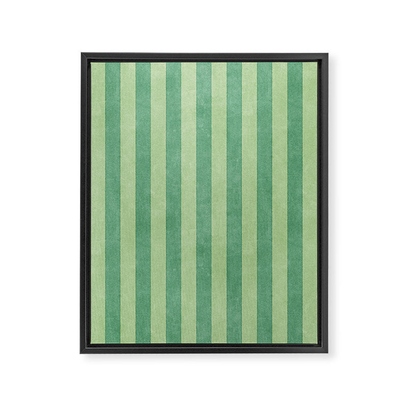 STRIPES - 004 - green Framed Canvas Print Gallery Image 6