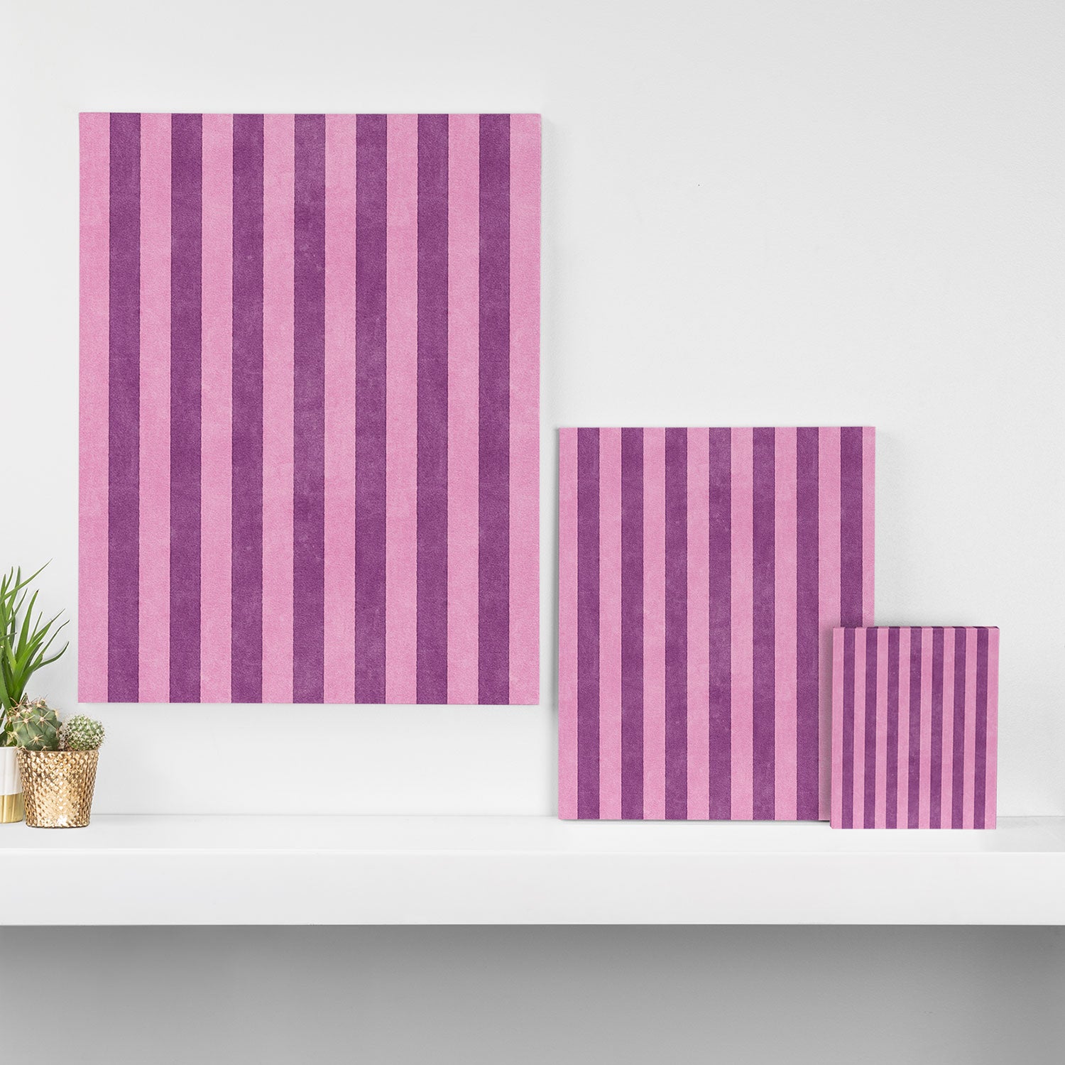 STRIPES - 004 - purple Canvas Print Gallery Image 3