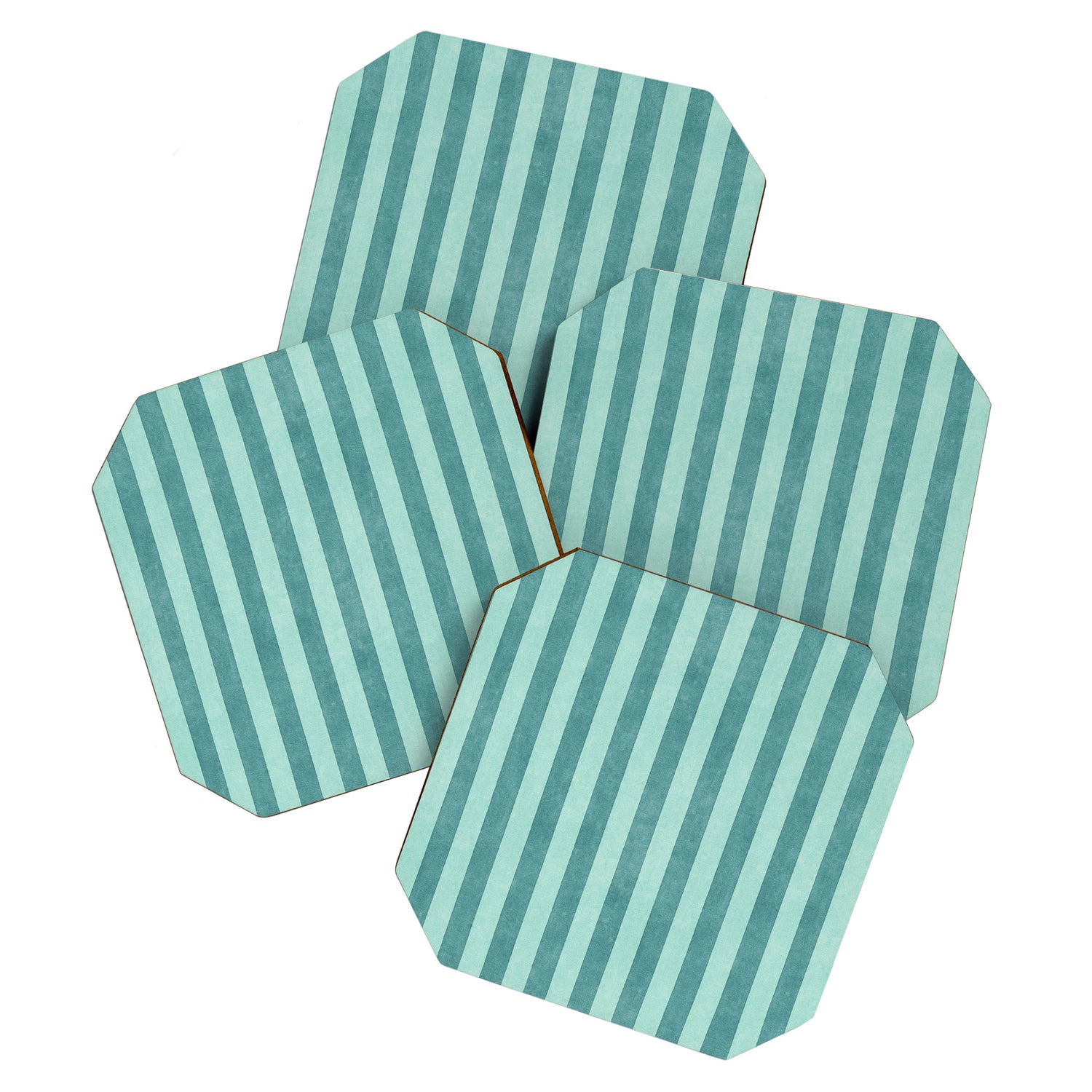 STRIPES - 004 - teal Coaster Gallery Image 1