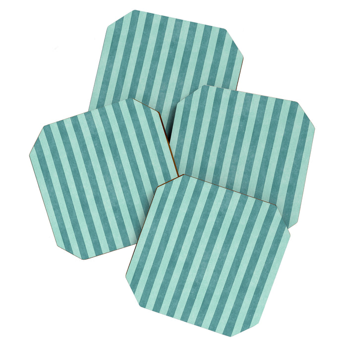 STRIPES - 004 - teal Coaster Gallery Image 1